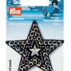 Prym Applikation Stern Pailletten schwarz silberfarbig 6,5x6,5cm