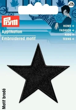 Prym Applikation Stern 2 Stück schwarz 4,5x4,5cm