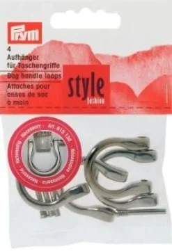 Prym 4 Aufhänger für Taschengriffe silberfarbig 18mm