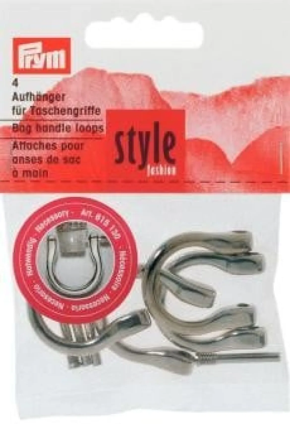 Prym 4 Aufhänger für Taschengriffe silberfarbig 18mm
