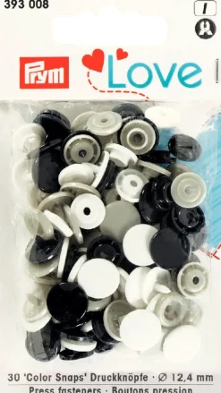 Prym Color Snaps Druckknöpfe Ø12,4mm schwarz grau weiß