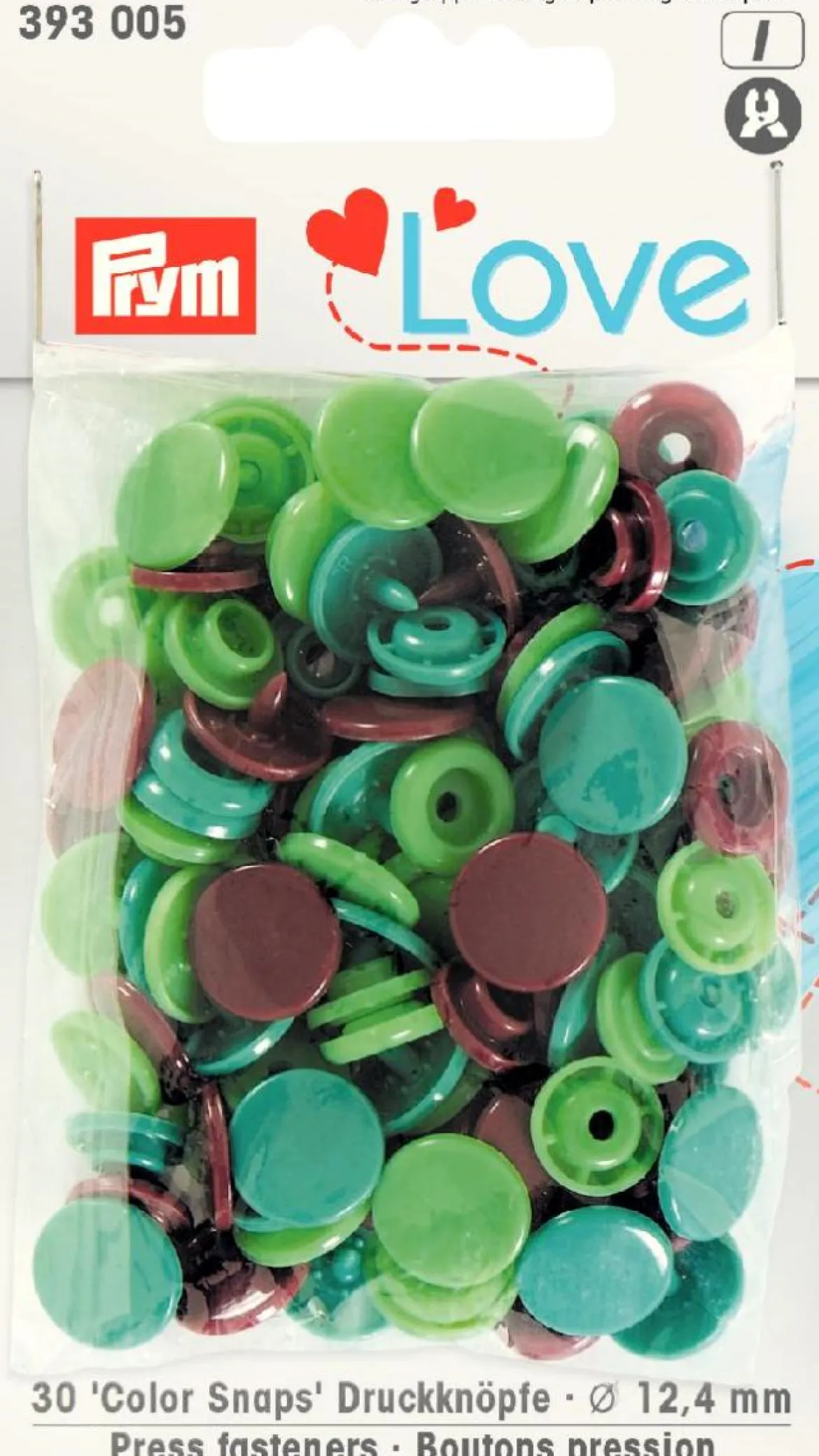 Prym Color Snaps Druckknöpfe Ø12,4mm apfelgrün türkis braun je 10 Stück