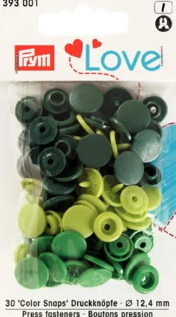 Prym Color Snaps Druckknöpfe Ø12,4mm grün Töne 30 Stück