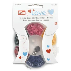 Prym Color Snaps Mini Druckknöpfe Kunststoff 9mm 72 Stück farbig sortiert