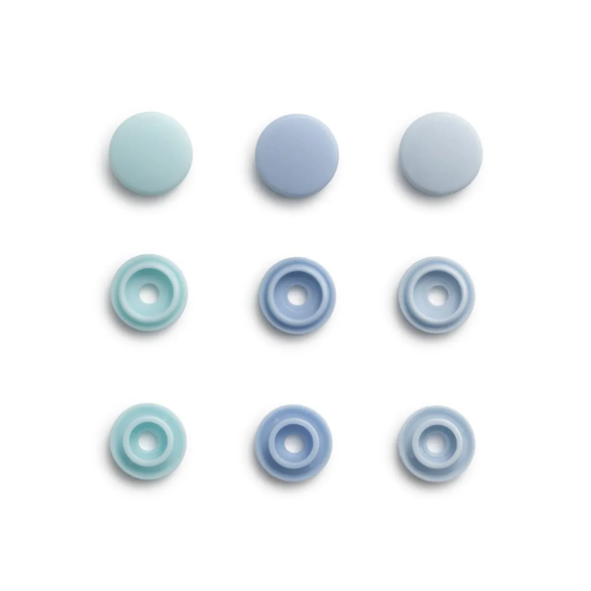 Prym Color Snaps Mini Druckknöpfe Kunststoff 9mm 36 Stück hellblau