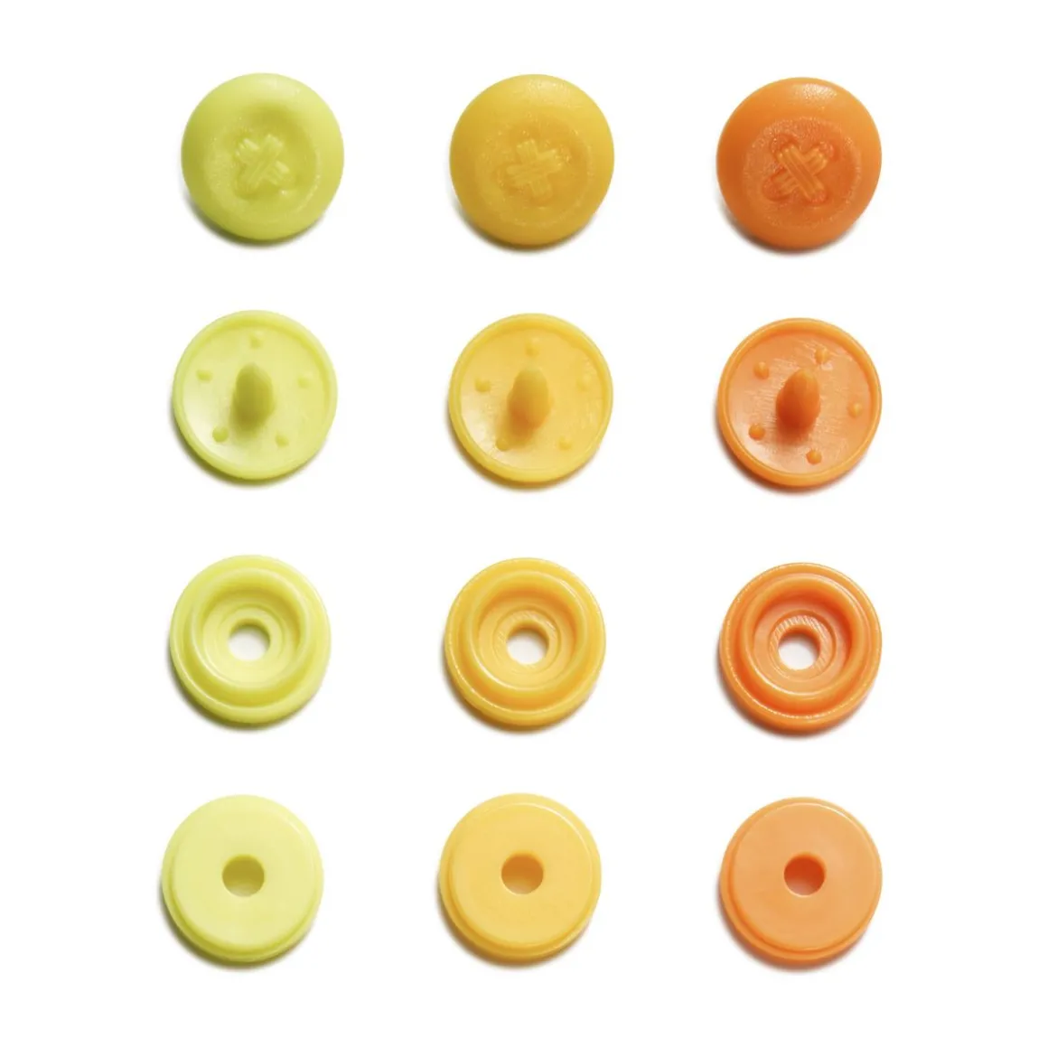 Prym Color Snaps Mini Druckknöpfe Annähoptik Kunststoff 9mm 36 Stück gelbtöne