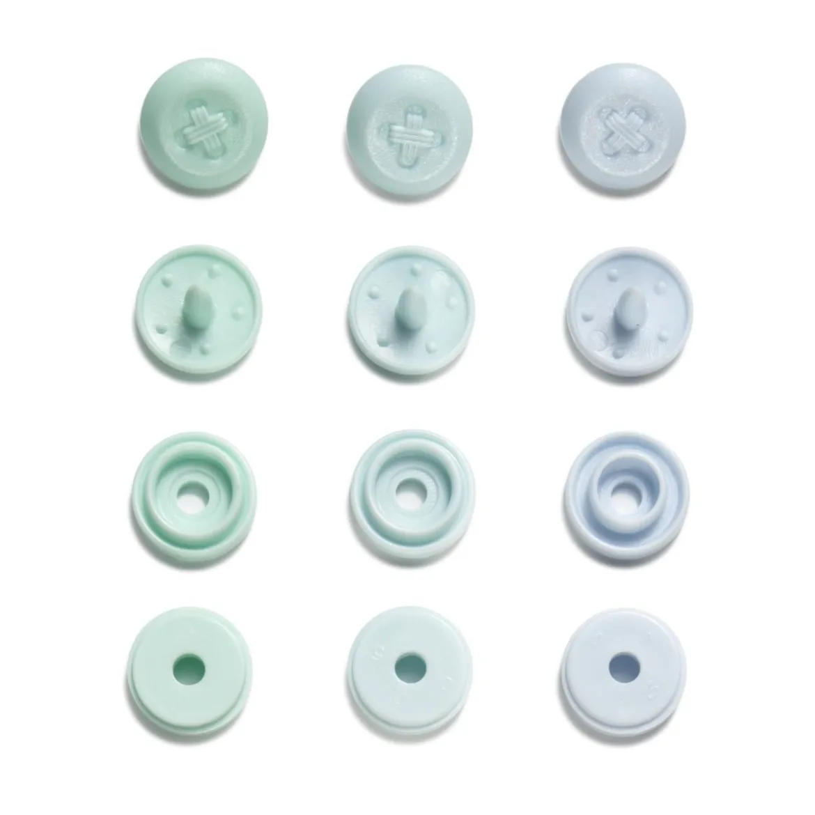 Prym Color Snaps Mini Druckknöpfe Annähoptik Kunststoff 9mm 36 Stück hellblau