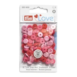 Prym Color Snaps Mini Druckknöpfe Annähoptik Kunststoff 9mm 36 Stück rosa pink