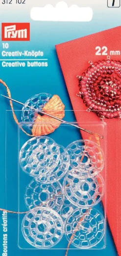 Prym Creativknöpfe 10 Stück Ø22mm transparent Kunststoff