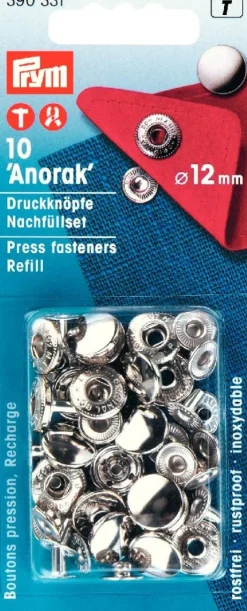 Prym Druckknöpfe Anorak Nachfüllpack Ø12mm 10 Stück