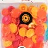 Prym Druckknöpfe Color Snaps Blumen gelb rot orange Ø13,6mm 21 Stück