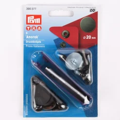 Prym Druckknöpfe flach für Anorak Messing Ø20mm schwarz 6 Stück