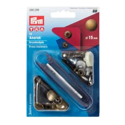 Prym Druckknöpfe für Anorak Metall Ø15mm messingfarben 10 Stück