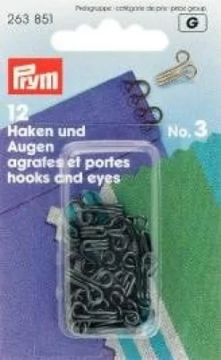 Prym 12 Federhaken und Augen MS3 schwarz