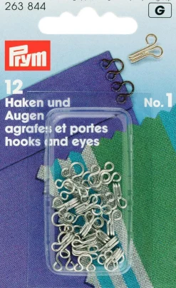 Prym 12 Federhaken und Augen MS1 silber