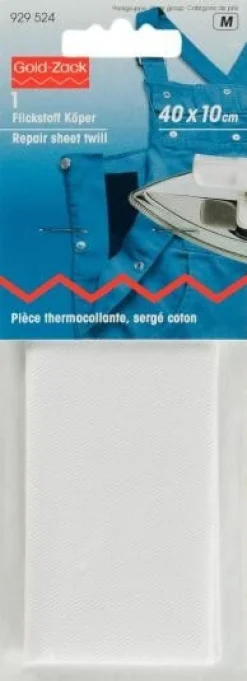 Prym Flickstoff Köper (zum Aufbügeln) 40x10 cm weiß