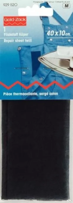 Prym Flickstoff Köper (zum Aufbügeln) 40x10 cm schwarz