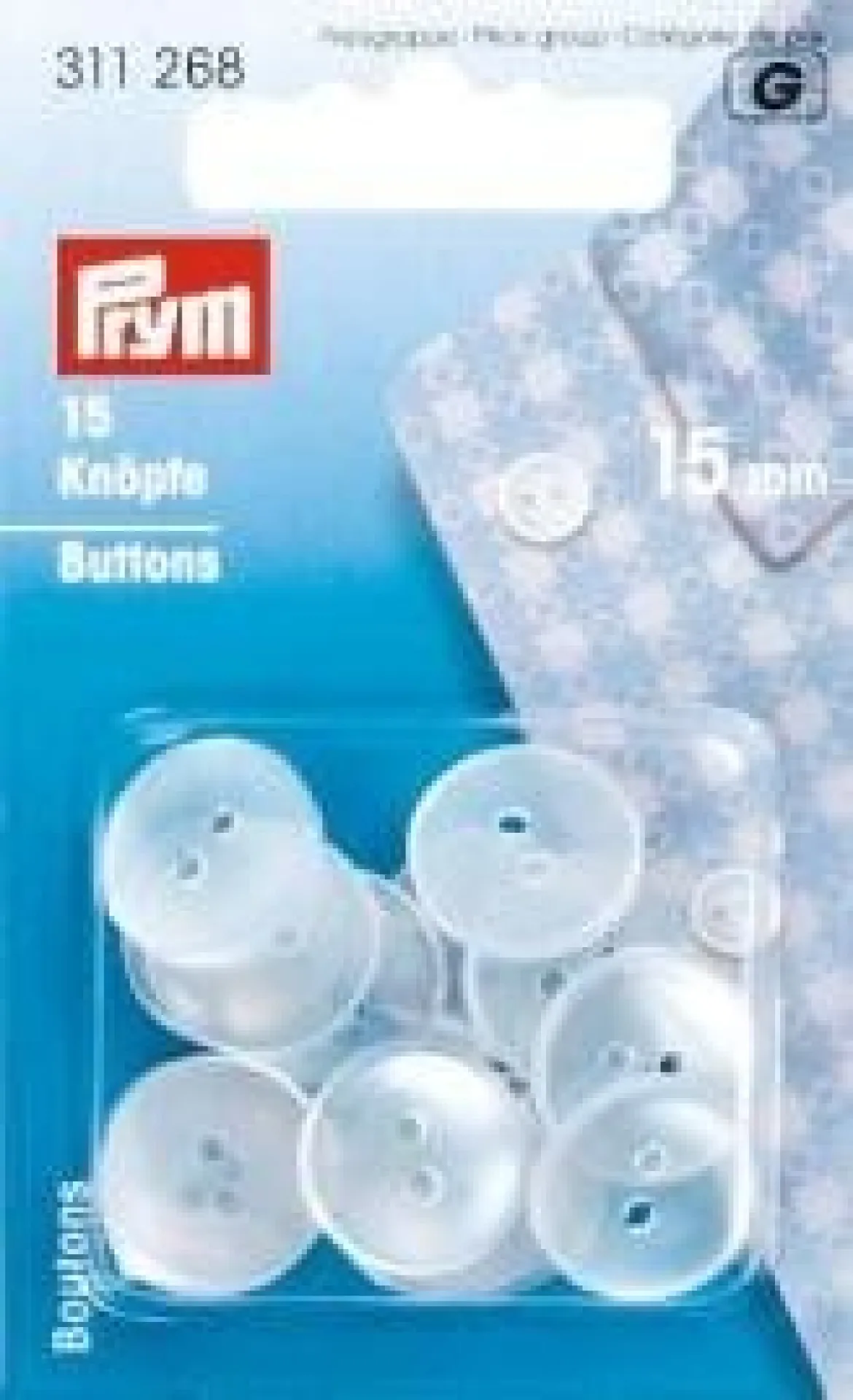 Prym 15 Hemden Kittel Knöpfe perlmutt 15mm