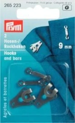 Prym 2 Hosenhaken und Stege schwarz 9 mm