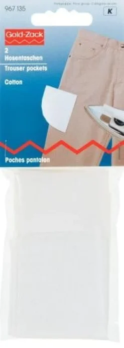 Prym 2 Hosentaschen halb zum Aufbügeln weiß