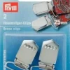 Prym 2 Hosenträger Clips Verschluß silberfarbig 25mm