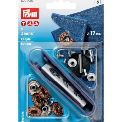 Prym Jeans Druckknöpfe Sterne offen Messing Ø17mm altbronzefarben 6 Stück