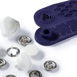 Prym Jersey Druckknöpfe glatte Kappe Messing Ø12mm weiß 6 Stück