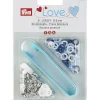 Prym Jersey Druckknöpfe Metall Ø8mm blau weiß 21 Stück