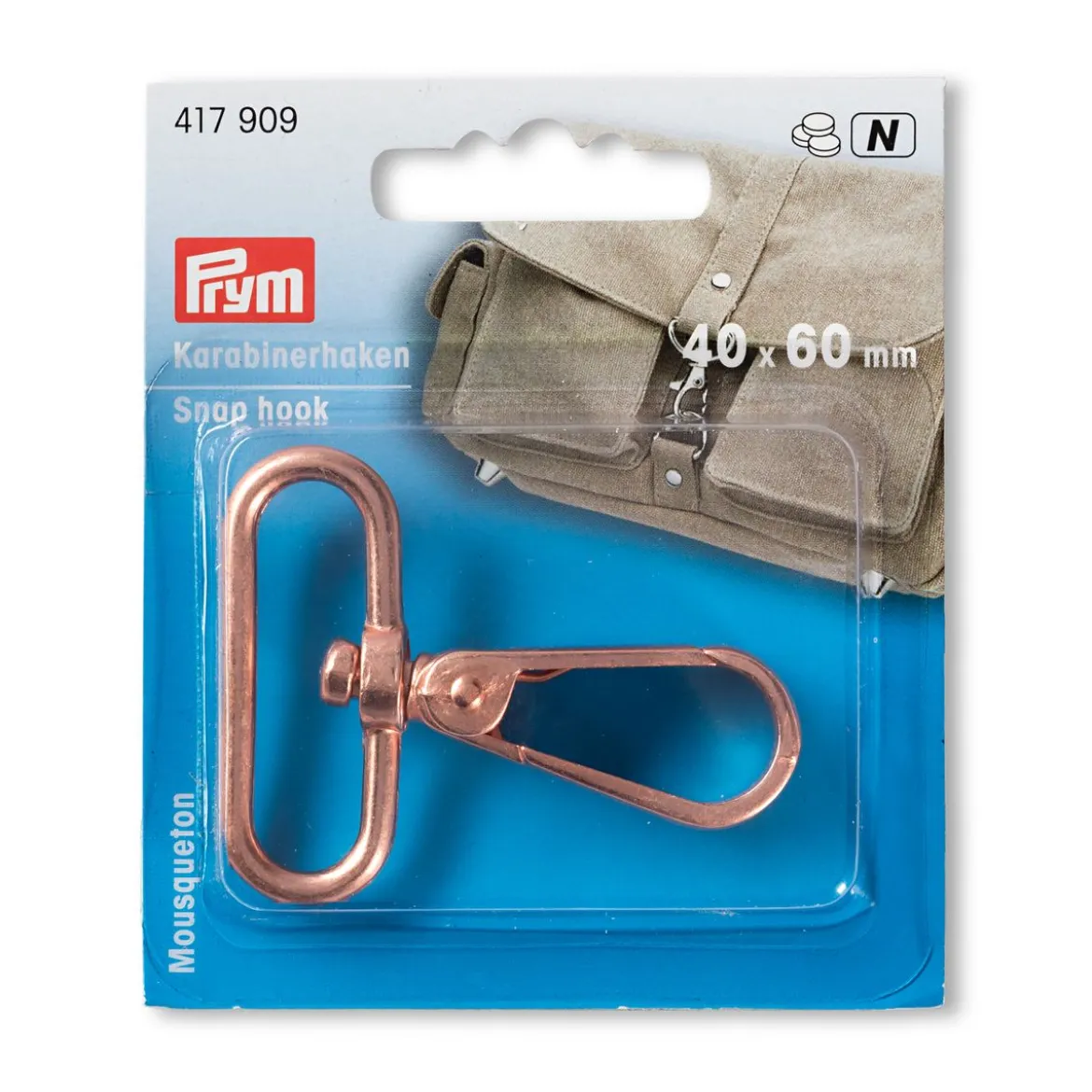Prym Karabinerhaken 40x60mm rosegoldfarbig