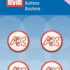 Prym Kinder Knopf Knöpfe ABC 15mm 4 Stück weiß rot
