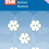 Prym Kinder Knopf Knöpfe Blume Perlmutt weiß 11mm 5 Stück