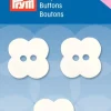 Prym Kinder Knopf Knöpfe Blume Perlmutt weiß 13mm 3 Stück