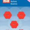 Prym Kinder Knopf Knöpfe Blume rot 13mm 5 Stück