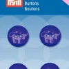 Prym Kinder Knopf Knöpfe Kuh lila weiß 15mm 4 Stück