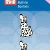 Prym Kinder Knopf Knöpfe Öse Dalmatiner schwarz weiß 23mm 2 Stück