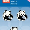 Prym Kinder Knopf Knöpfe Öse Panda schwarz weiß 17mm 3 Stück