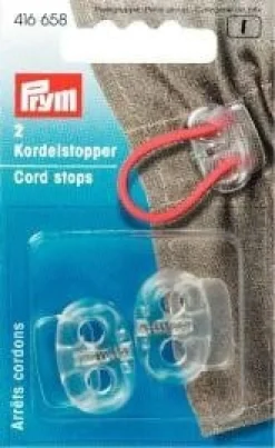 Prym 2 Kordelstopper 2-Loch transparent