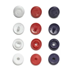 Prym Love Color Snaps Mini Druckknöpfe Kunststoff 9mm 36 Stück maritim blau weiß rot