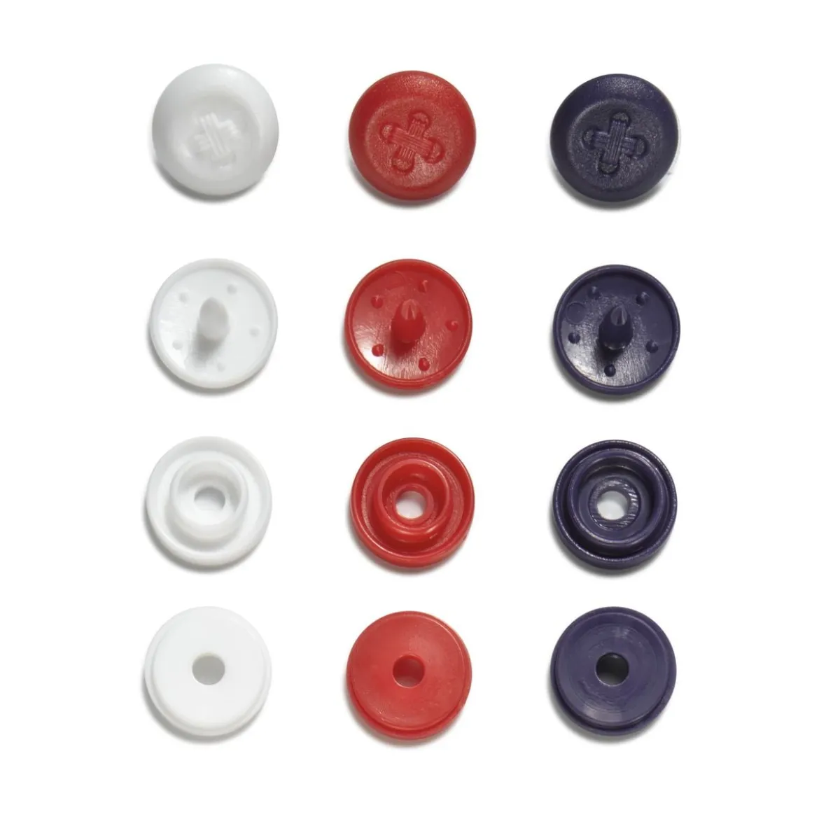 Prym Love Color Snaps Mini Druckknöpfe Kunststoff 9mm 36 Stück maritim blau weiß rot