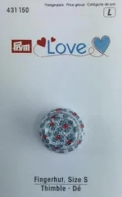 Prym Love Fingerhut Retro rot weiß blau Größe S