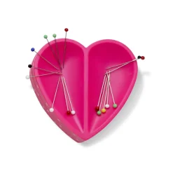 Prym Love Magnet Nadelkissen Herz Punkte pink weiß 8x8cm