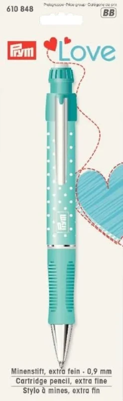 Prym Love Minenstift türkis weiß mit 2 Minen Ø 0,9mm weiß