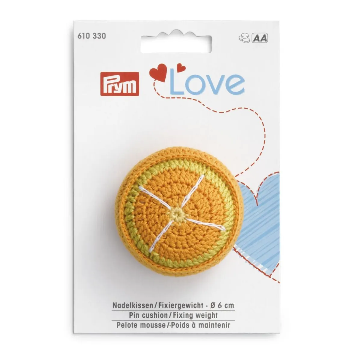 Prym Love Nadelkissen/Fixiergewicht Orange 6cm