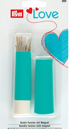 Prym Love Nadel Twister mit Magnet türkis weiß 9x2cm