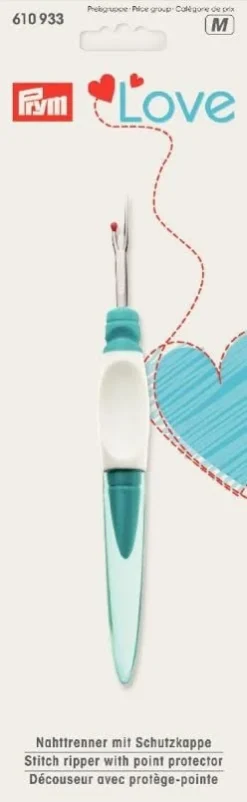 Prym Love Nahttrenner mit Schutzkappe türkis weiß