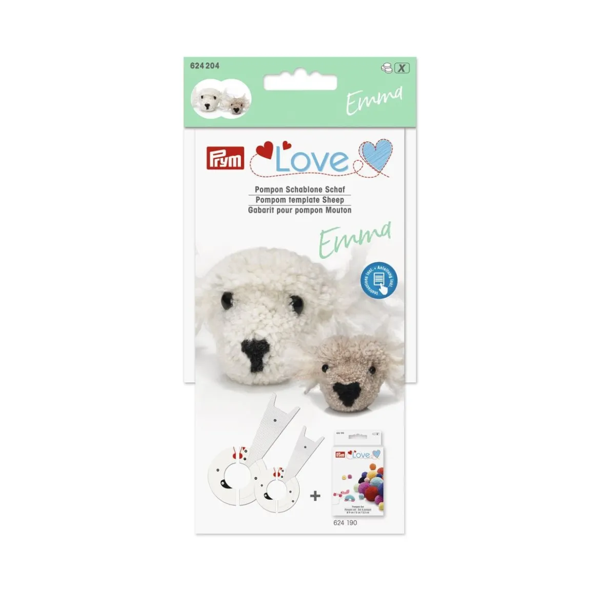 Prym Love Pompom Schablone Schaf Emma