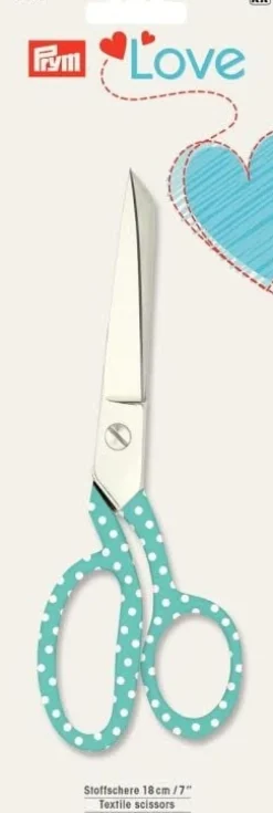 Prym Love Stoffschere Schneiderschere 18cm türkis weiß Punkte