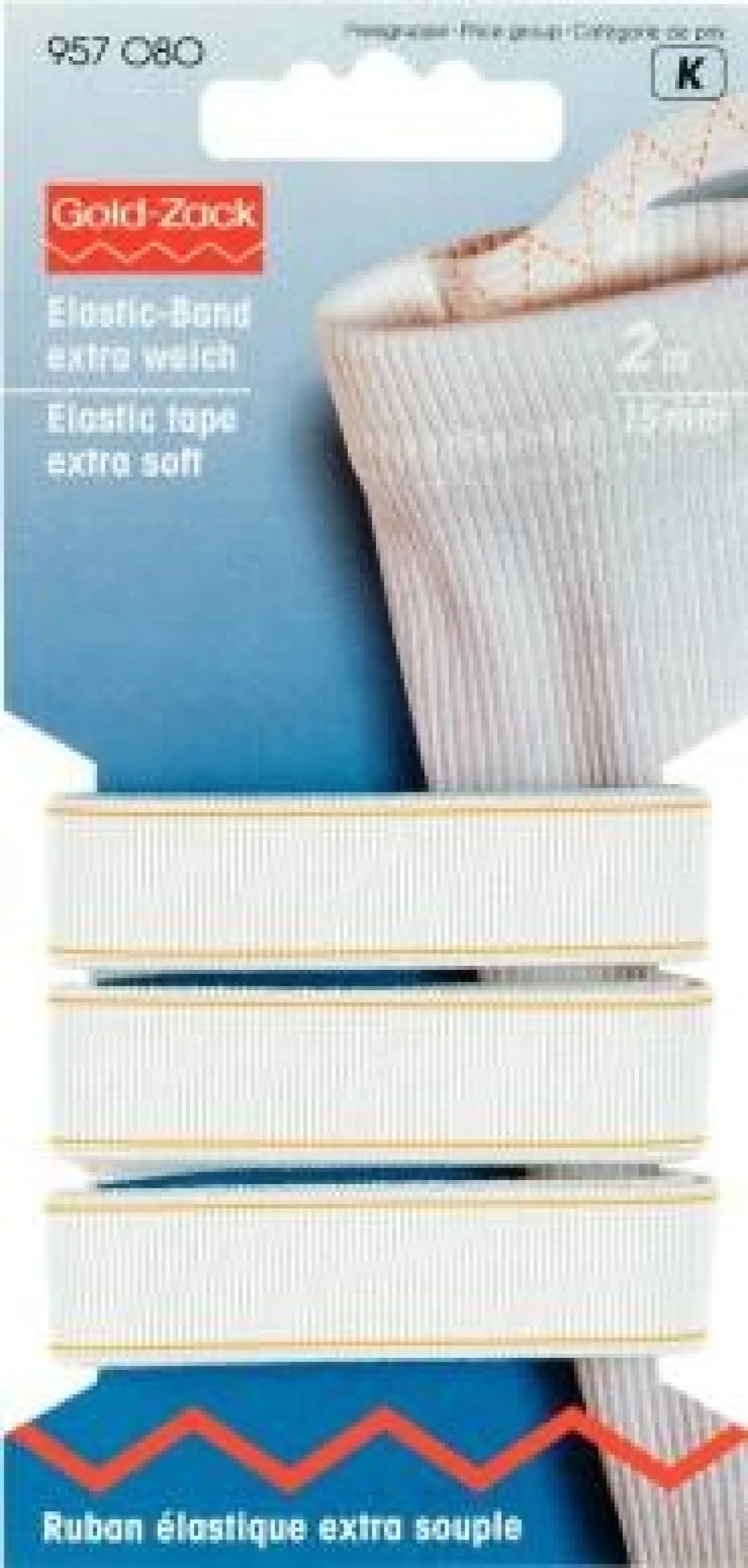 Prym 2m Elastic Band Gummiband extra weich 15mm weiß