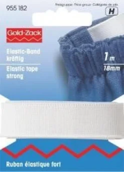 Prym 1m Elastic Band Gummiband kräftig 18 mm weiß