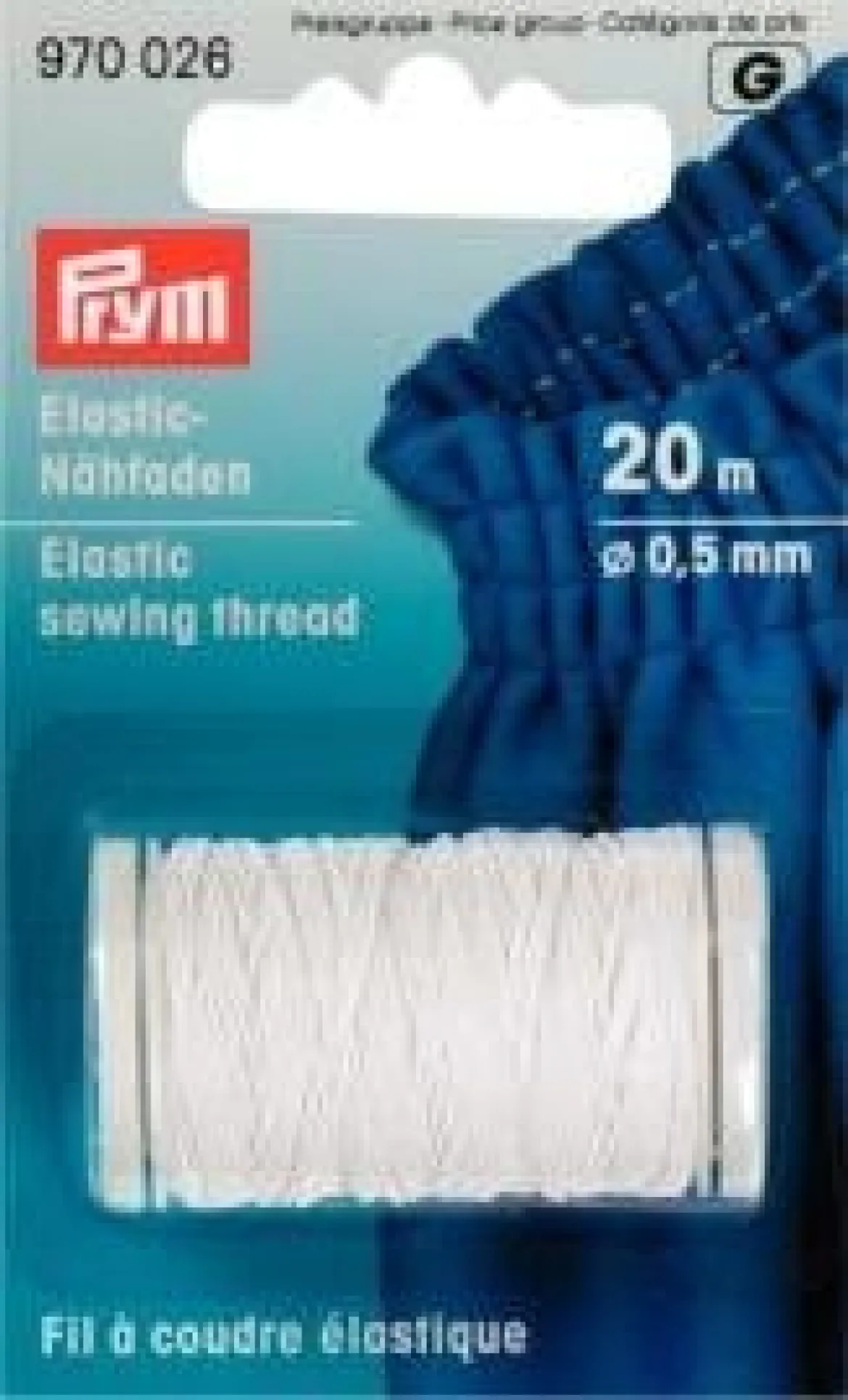 Prym 20m Elastic Nähfaden 0,5mm weiß